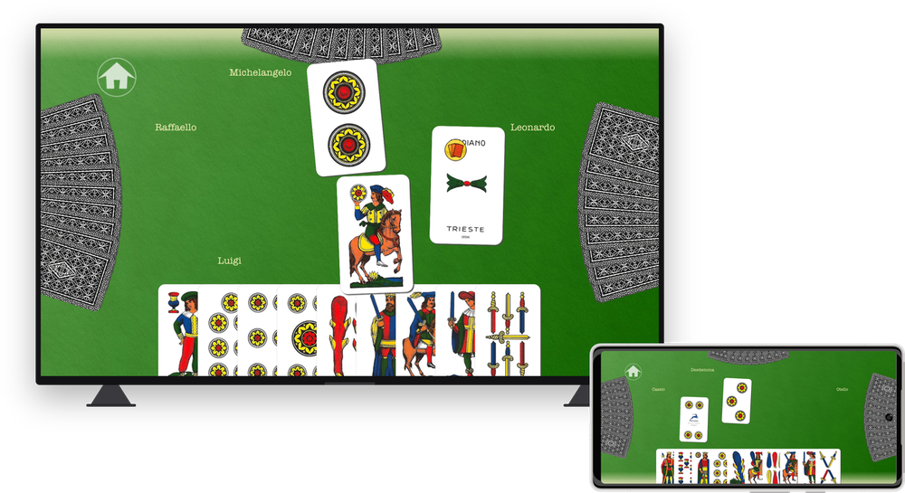 iTressette on Android phone and Google TV